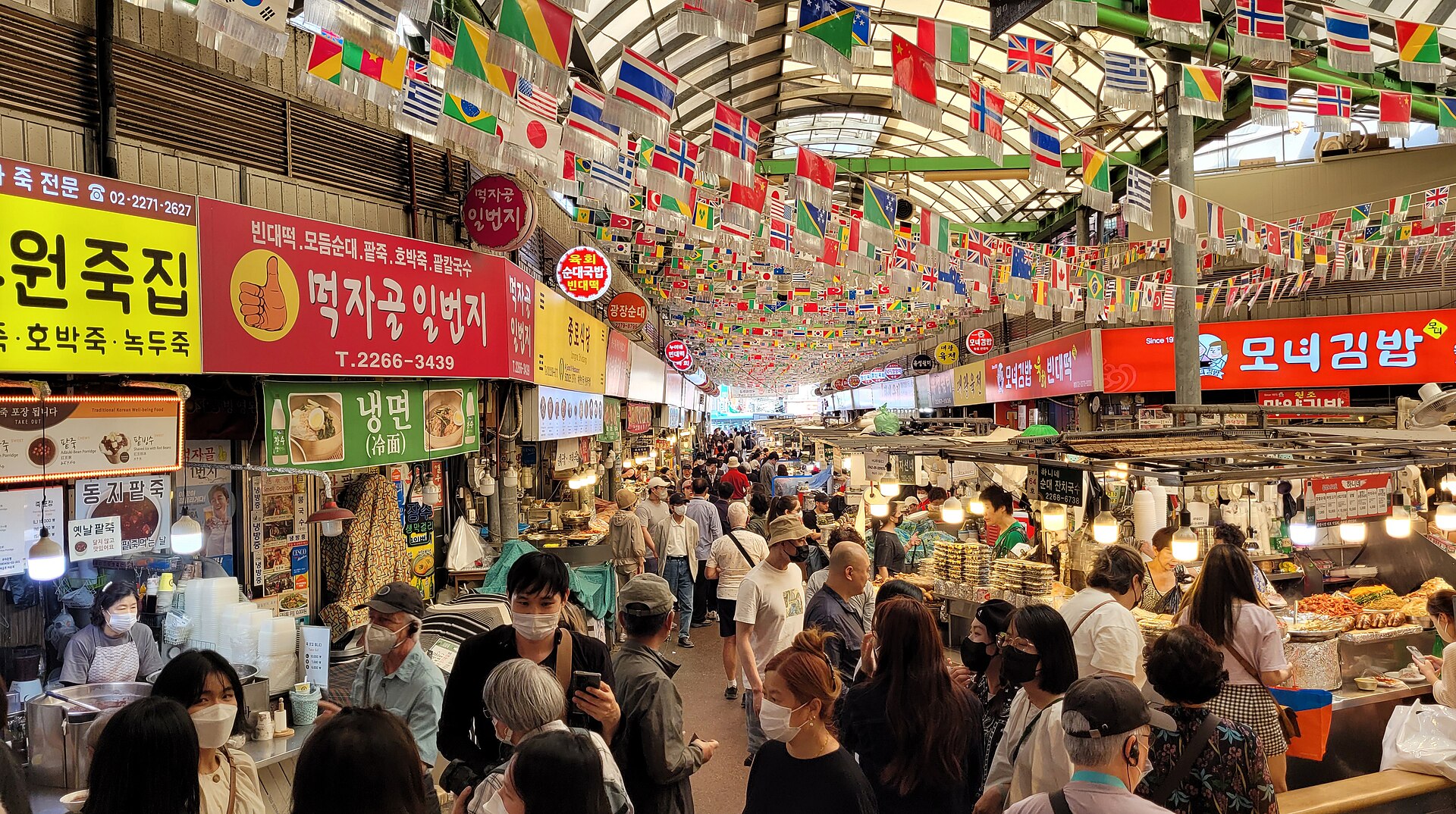 Inside Gwangjang Market in Seoul, independent destination photograph